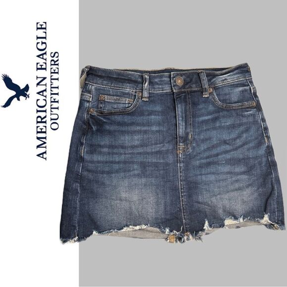 American Eagle Outfitters Next Level Stretch Denim Mini Skirt - Size 4 - Picture 2 of 2